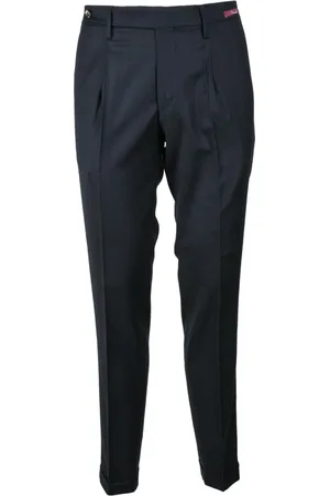 MICHAEL COAL Broeken, Heren, Blauw, W40, Wol, Wolmix Stretchbroek