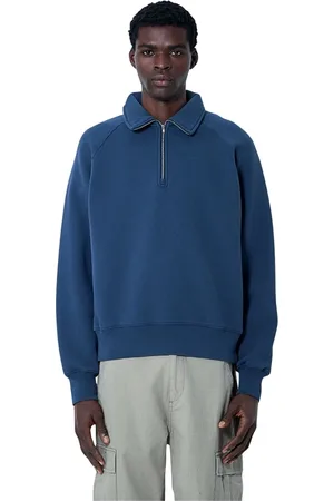 STUSSY Sweatshirts & Hoodies, Heren, Blauw, 2Xl, Katoen, Ritssluiting Katoenen Sweatshirt