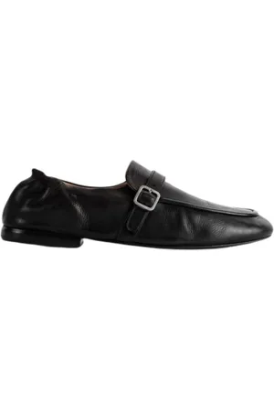 MARSÈLL Schoenen, Heren, Zwart, 37 1/2 EU, Leer, Zwarte leren loafers met zilveren gesp