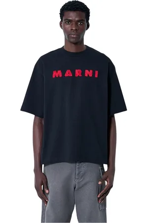 Marni Tops, Heren, Zwart, XL, Katoen, Katoenen Jersey Logo Motif T-Shirt
