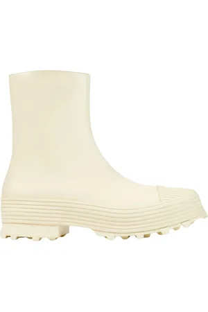 Camper Schoenen, Dames, Wit, 38 EU, Witte Enkellaarzen met Gelaagde Zool