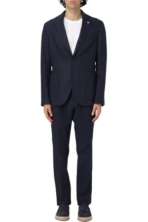 Manuel Ritz Pakken, Heren, Blauw, 2Xl, Linnen, Beige Tweedelig Linnen Pak