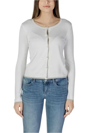 Liu Jo Truien, Dames, Wit, XL, Witte Viscose Blend Vest