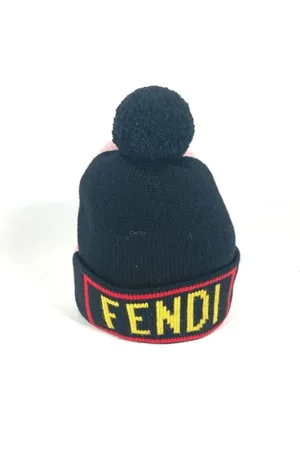 Fendi Pre-owned, Dames, Zwart, ONE Size, Wol, Pre-owned Wool hats