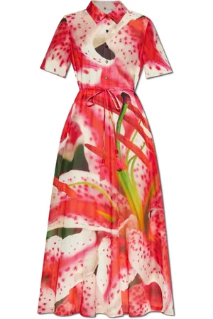 Tory Burch Kleedjes, Dames, Rood, M, Katoen, Jurk met print