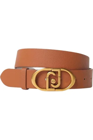 Liu Jo Accessoires, Dames, Bruin, L, Leer, Elegante Logo Gesp Leren Riem
