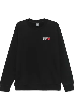 New Balance Sweatshirts & Hoodies, Heren, Zwart, S, Katoen, Sweatshirt met ronde hals