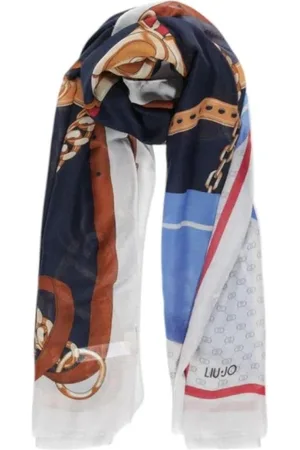Liu Jo Accessoires, Dames, Veelkleurig, ONE Size, Polyester, Blauwe Polyester Sjaal voor Vrouwen