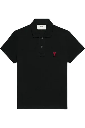 Ami Tops, Heren, Zwart, S, Katoen, Ami de Coeur Poloshirt