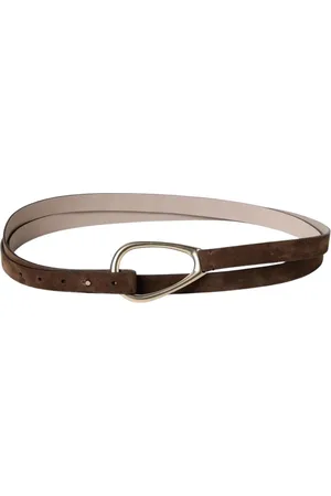 Brunello Cucinelli Accessoires, Dames, , M, Suède, Suède Wrap Riem met Metalen Gesp
