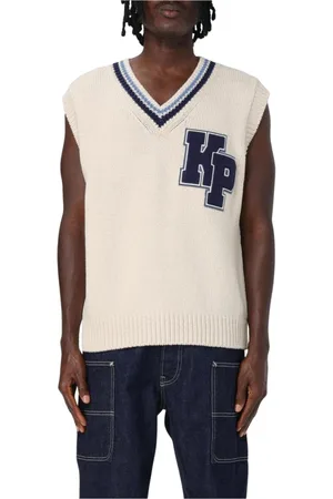 Kenzo Truien, Heren, Wit, M, Wol, Witte Formele Sweater Vest