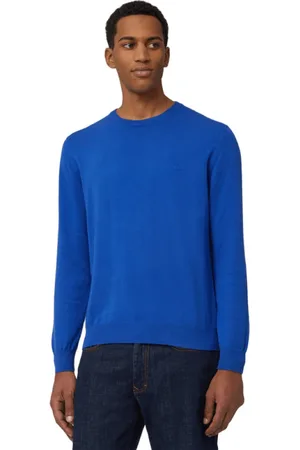 HARMONT&BLAINE Truien, Heren, Blauw, 2Xl, Katoen, Katoenen coltrui met borduursel