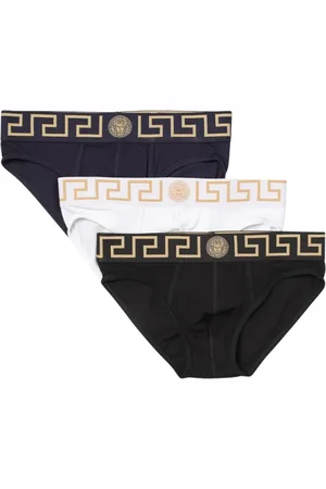 VERSACE Ondergoed, Heren, Veelkleurig, S, Katoen, Grieks Sleutelpatroon Briefs