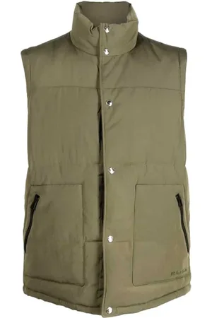 Paul Smith Jassen, Heren, Groen, M, Nylon, Hoge Hals Gilet in Olijf