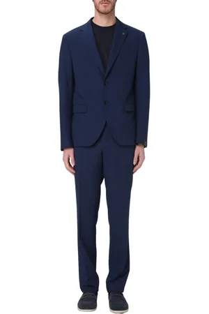 Manuel Ritz Pakken, Heren, Blauw, XL, Blauw Twee-Knoops Pak