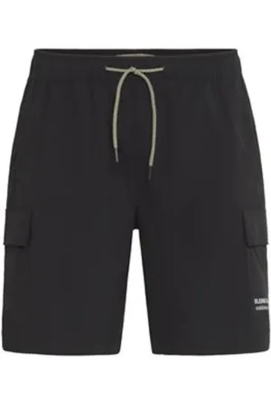 Blend Korte broeken, Heren, Zwart, XL, Cargo Shorts met Essentiële Logoprint
