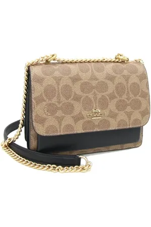 Coach Pre-owned, Dames, Zwart, ONE Size, Leer, Tweedehands leren schoudertassen