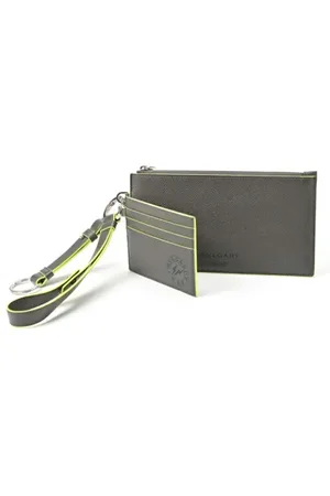 Bvlgari Pre-owned, Dames, Grijs, ONE Size, Leer, Pre-owned Leather pouches