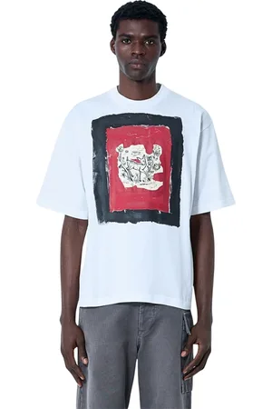Marni Tops, Heren, Wit, S, Katoen, Katoenen Jersey Print Motief T-Shirt