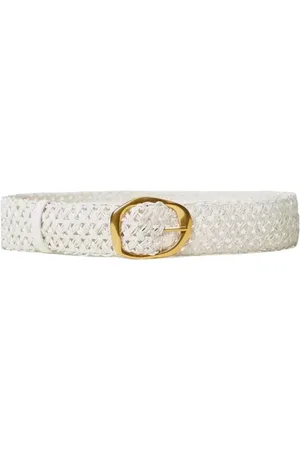 Twin-Set Accessoires, unisex, Wit, M, Gevlochten leren riem
