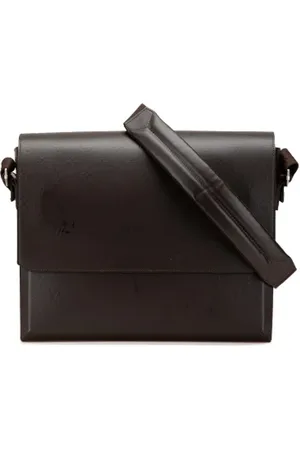 LOUIS VUITTON Pre-owned, Heren, Bruin, ONE Size, Leer, Tweedehands leren schoudertassen