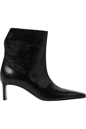 Khaite Schoenen, Dames, Zwart, 40 EU, Leer, Zwarte Leren Enkellaarzen