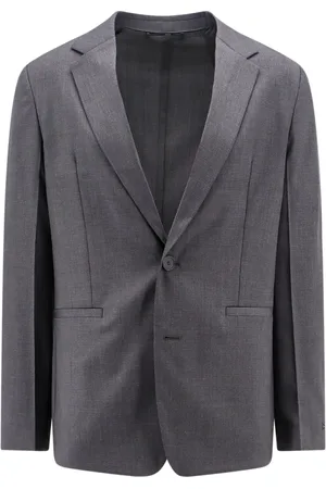 Givenchy Jassen, Heren, Grijs, M, Wol, Klassieke Grijze Wollen Blend Blazer