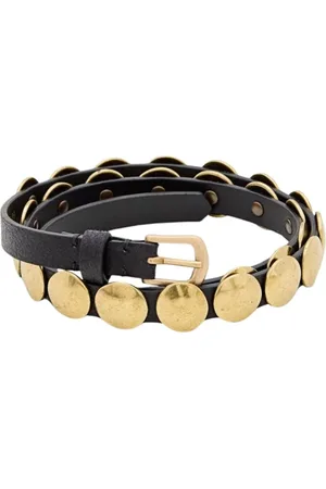 Golden Goose Accessoires, Dames, Zwart, 80 CM, Leer, Studded Leren Riem Vrouw Zwart
