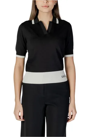 Liu Jo Tops, Dames, Zwart, M, Zwart & Wit Viscose Sweatshirt