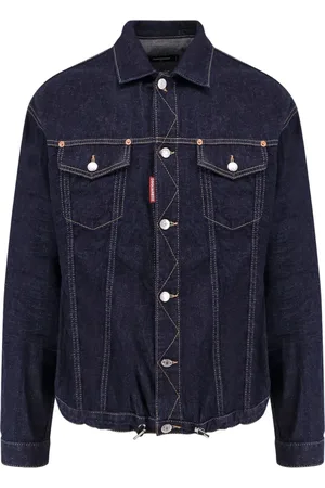 Dsquared2 Jassen, Heren, Blauw, XL, Katoen, Blauwe Jassen met Metalen Knopen