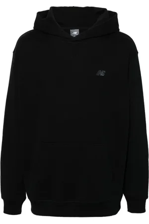 New Balance Sweatshirts & Hoodies, Heren, Zwart, M, Katoen, Zwarte hoodie met geborduurd logo
