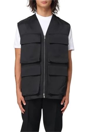 Jil Sander Jassen, Heren, Zwart, M, Zwart Pakvest Moderne Luxe Stijl
