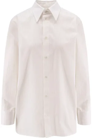 Saint Laurent Blouses & Shirts, Dames, Wit, L, Katoen, Witte Knoopshirt Gemaakt in Italië