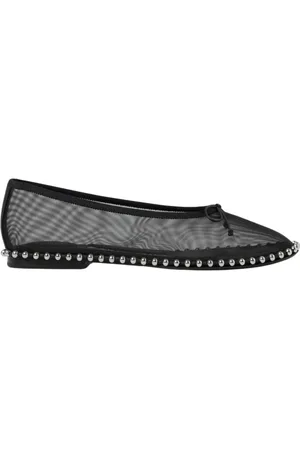 Alexander Wang Schoenen, Dames, Zwart, 36 EU, Studded Trim Mesh Ballet Flats