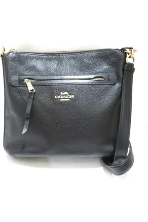 Coach Pre-owned, Dames, Zwart, ONE Size, Leer, Tweedehands leren schoudertassen
