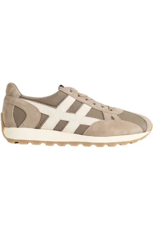 Hogan Schoenen, Heren, Bruin, 40 EU, Leer, Bruine Sneakers met Ivoor en Bruine Details