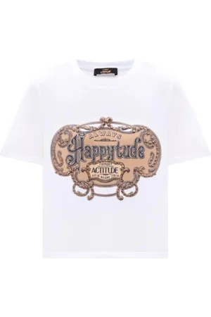 Twin-Set Tops, Heren, Wit, 2Xs, Heren Print T-shirt