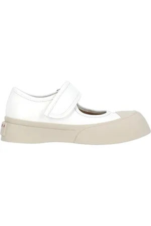 Marni Schoenen, Dames, Wit, 39 EU, Zwarte Mary Jane Klittenband Schoenen