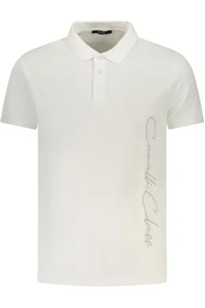 Roberto Cavalli Tops, Heren, Wit, M, Katoen, Tijdloos wit katoenen poloshirt