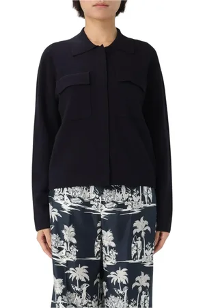Max Mara Truien, Dames, Blauw, S, Blauwe Gebreide Vest Losse Pasvorm