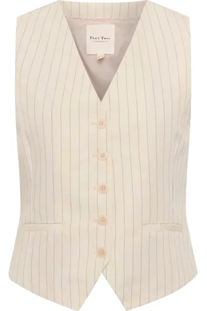 Part Two Jassen, Dames, , L, Gestreepte Vest Whitecap Gray