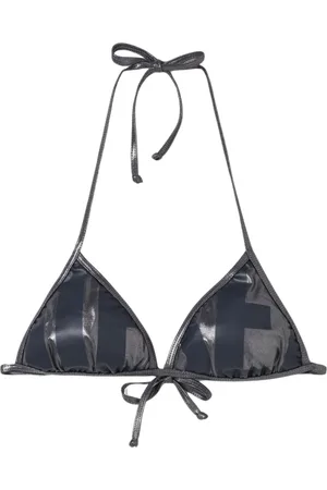 Diesel Badkleding, Dames, Zwart, XS, Zwarte Metallic Driehoek Bikini Top