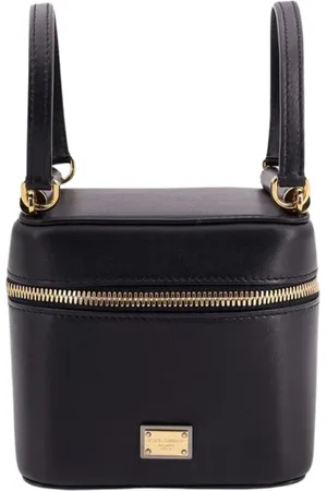 Dolce & Gabbana Tassen, Dames, Zwart, ONE Size, Zwarte Leren Rits Clutch