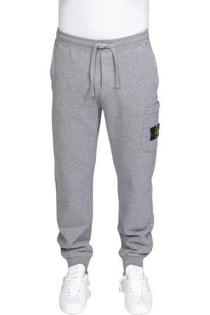 Stone Island Broeken, Heren, Grijs, S, Heren Trainingsbroeken Stof Melange