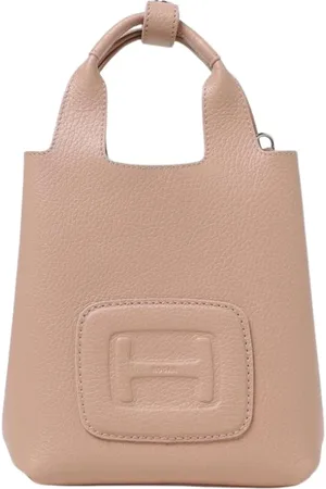 Hogan Tassen, Dames, Roze, ONE Size, Leer, Stijlvolle leren clutch