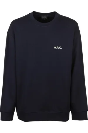 A.P.C. Sweatshirts & Hoodies, Heren, Blauw, L, Katoen, Marineblauwe Stretch Katoenen Oversized Sweatshirt