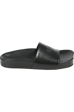Maison Margiela Schoenen, Heren, Zwart, 41 EU, Leer, Platte anatomische sandalen van leer