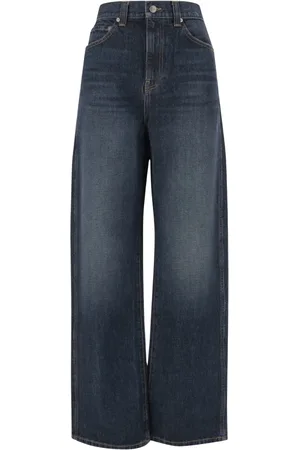 Khaite Jeans, Dames, Blauw, W27, Katoen, Wide Leg Katoenen Denim Jeans