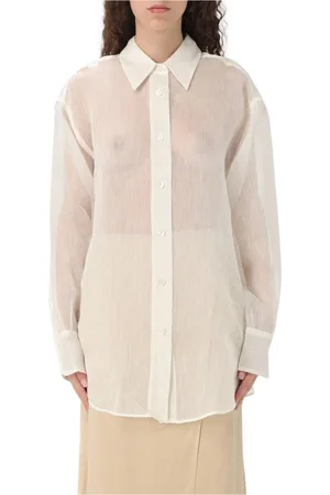 HUGO BOSS Blouses & Shirts, Dames, Wit, XL, Leer, Witte Op Maat Gemaakte Boss Shirt Vrouw