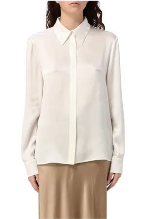 Alberta Ferretti Blouses & Shirts, Dames, Wit, M, Witte Zijden Blouse met Knopen